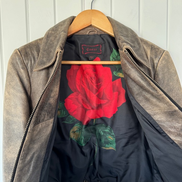 Guess Emma Chamberlain Leather Jacket. Sz L - Picture 7 of 13